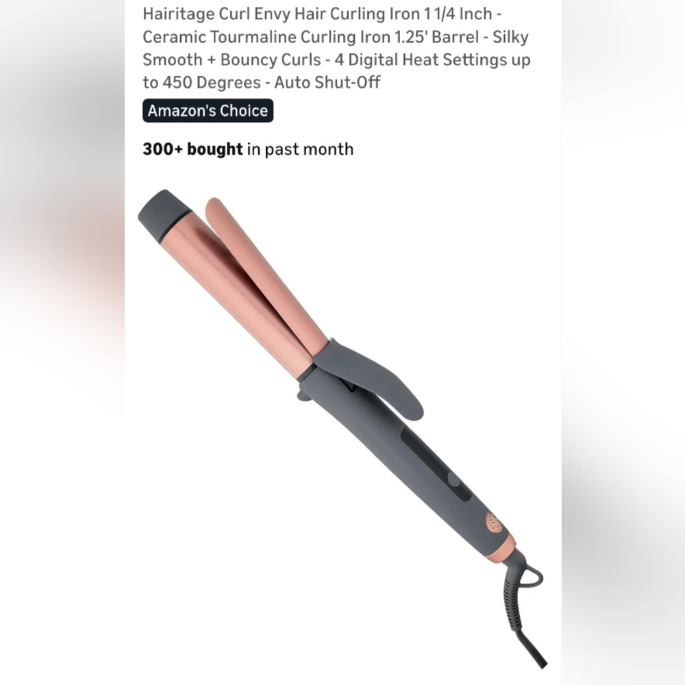 Two-Tone Rose Gold and Gray Hair Curling Iron